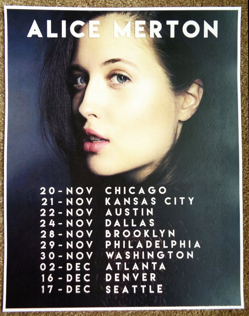 Image 0 of Merton ALICE MERTON 2017 Tour POSTER Nov-Dec USA Gig Concert