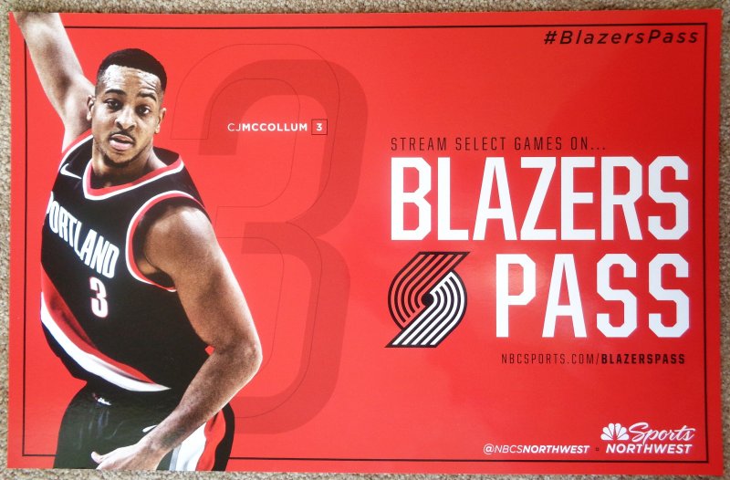 Image 0 of McCollum CJ McCOLLUM 17-18 Blazers POSTER Game Handout Portland Trailblazers SGA