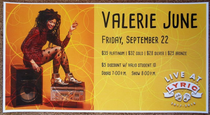 Image 0 of June VALERIE JUNE 2017 Gig POSTER Blackburg Virginia Concert