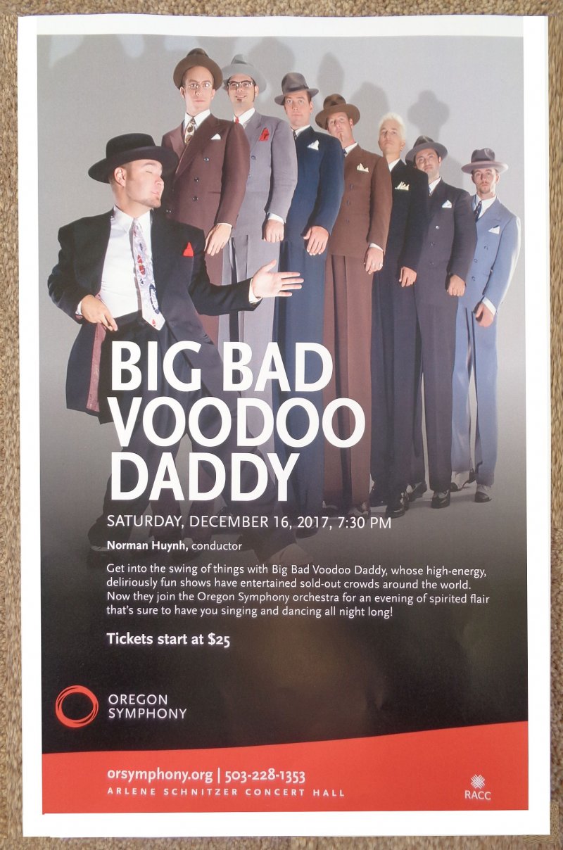 Image 0 of BIG BAD VOODOO DADDY 2017 Gig POSTER OREGON SYMPHONY Portland Oregon Concert