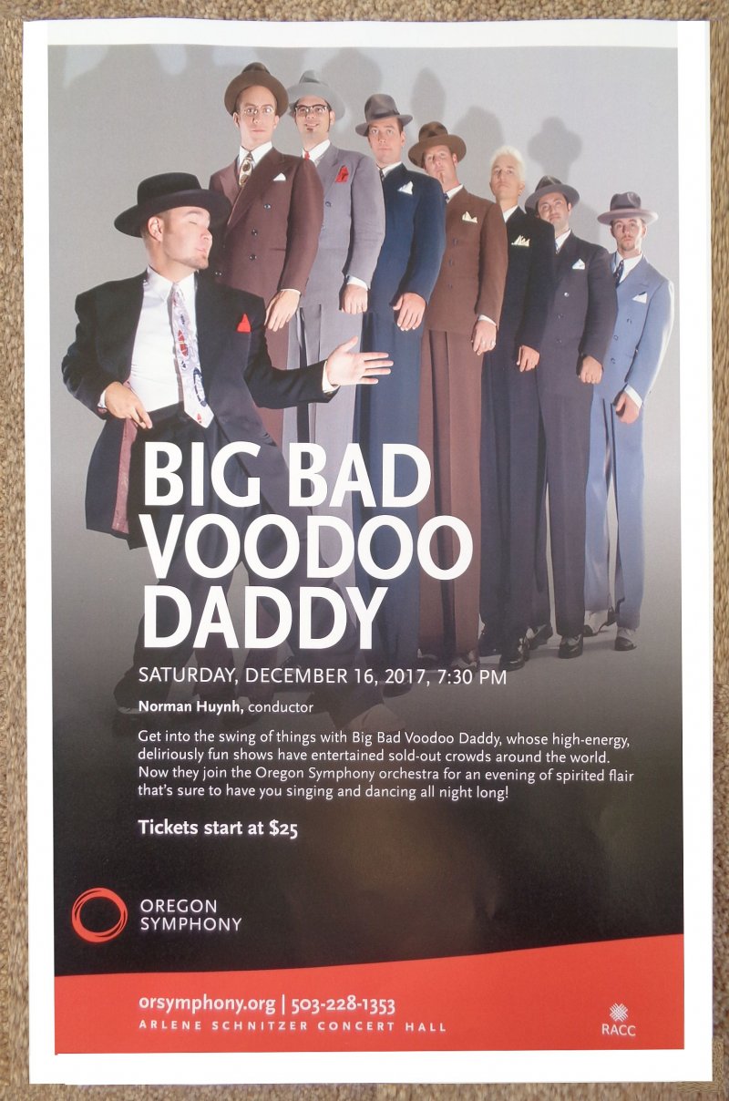 Image 0 of BIG BAD VOODOO DADDY 2017 Gig POSTER OREGON SYMPHONY Portland Oregon Concert