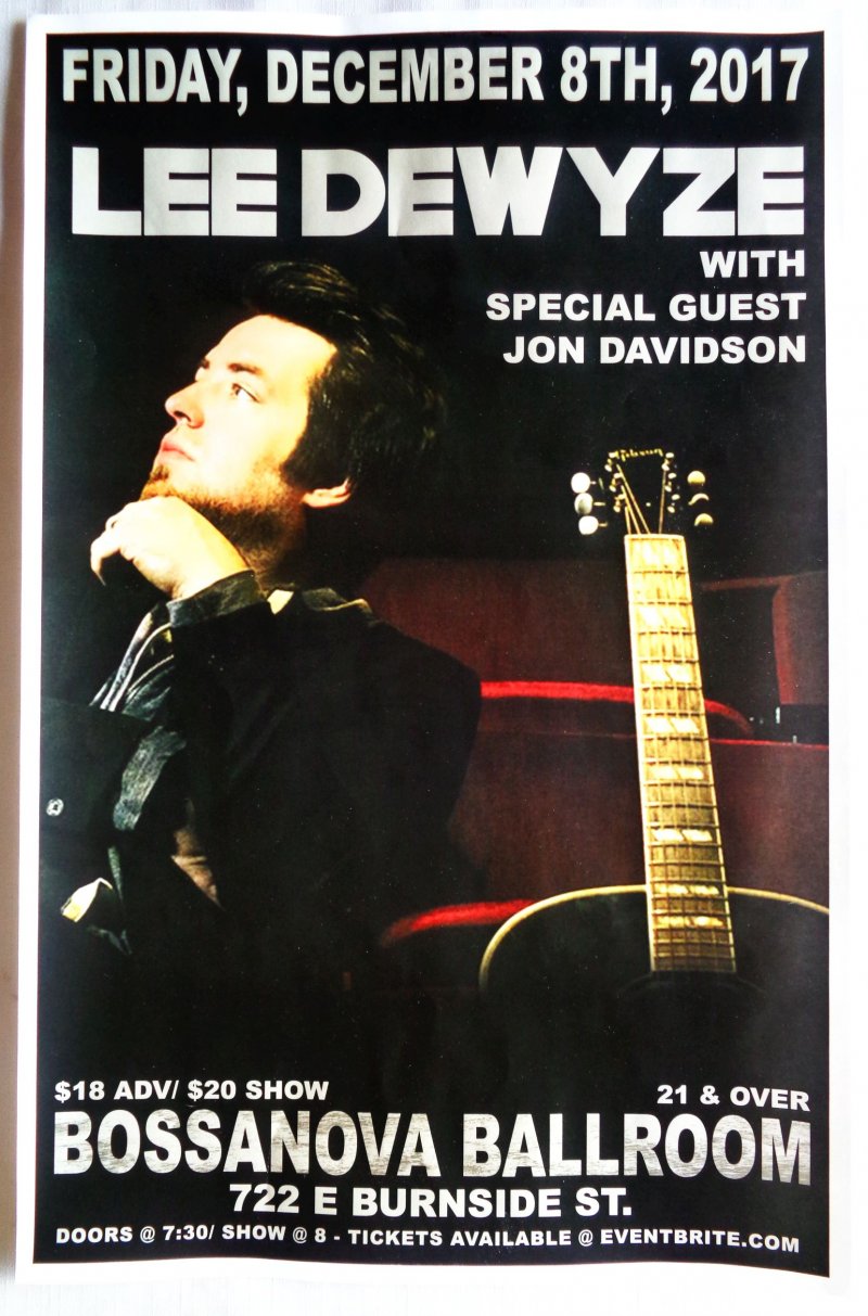 Image 0 of DeWyze LEE DEWYZE 2017 Gig POSTER Portland Oregon American Idol Concert