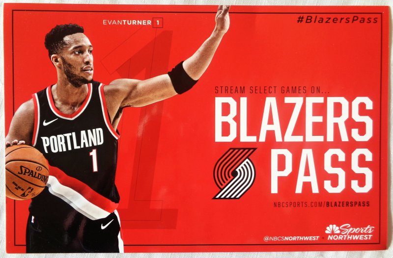 Turner EVAN TURNER 17-18 Blazers POSTER Game Handout Portland Trailblazers SGA