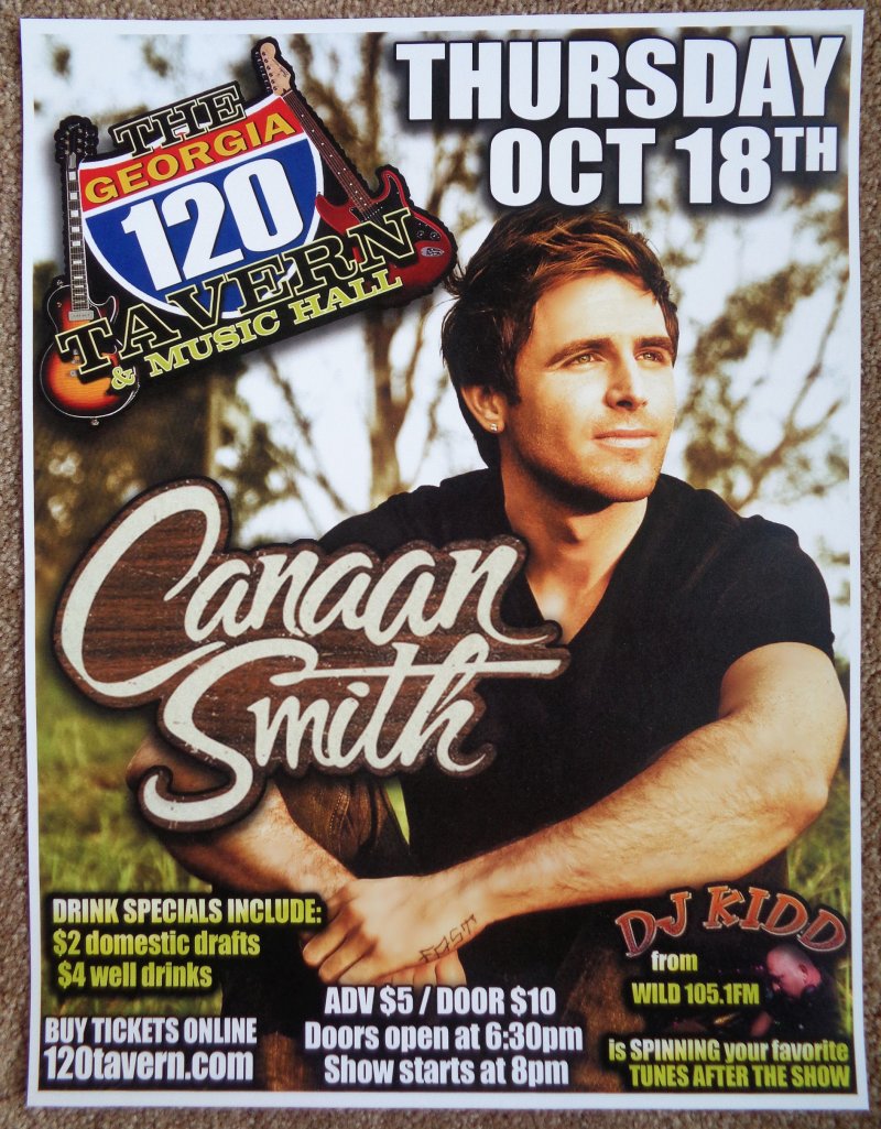 Image 0 of Smith CANAAN SMITH 2012 Gig POSTER Marietta Georgia Concert