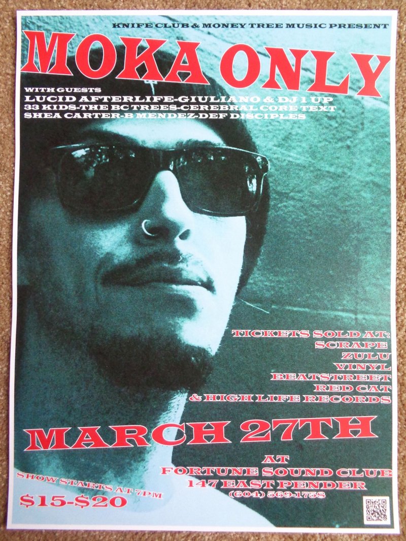 Image 0 of MOKA ONLY 2014 Gig POSTER Vancouver Canada Concert British Columbia