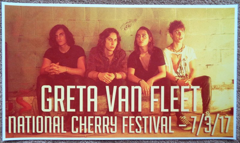 Image 0 of GRETA VAN FLEET 2017 Gig POSTER Traverse City Michigan Concert National Cherry