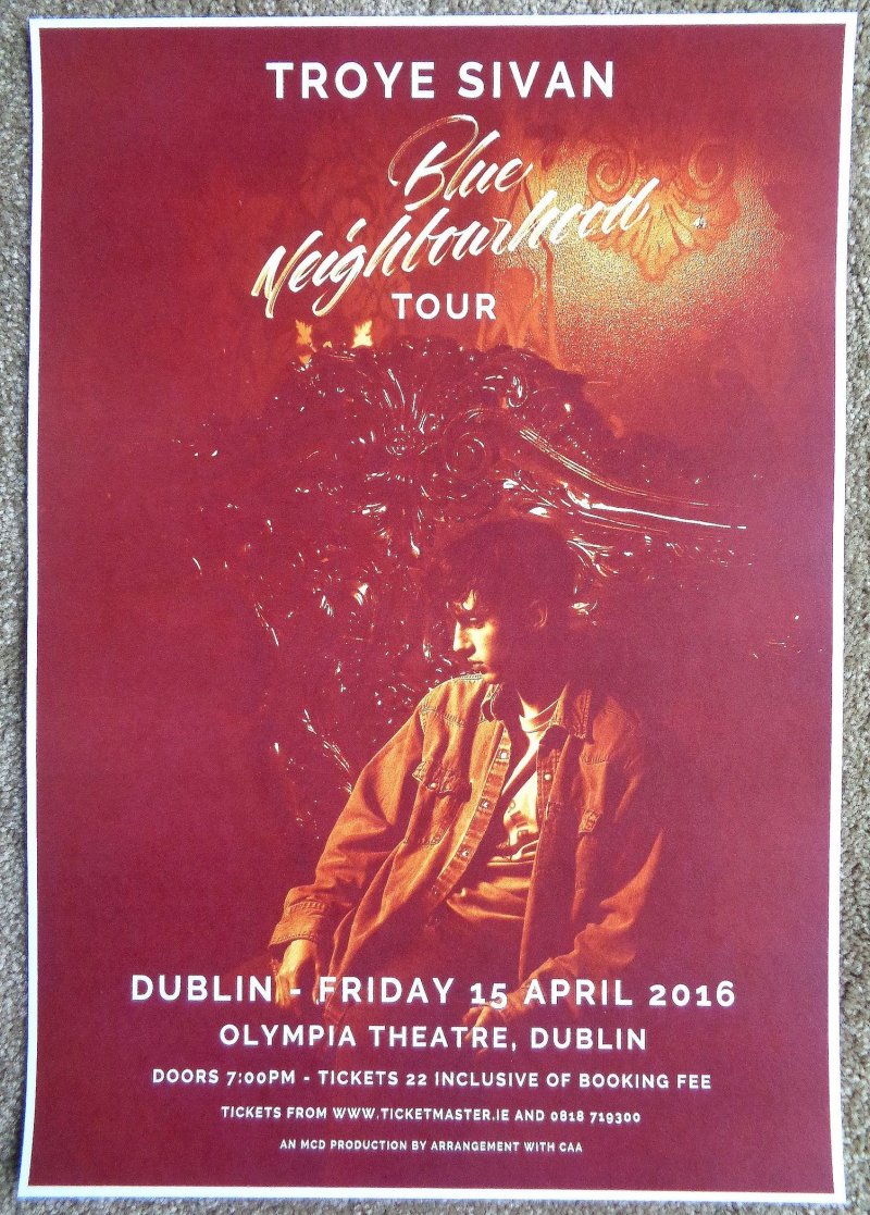 Image 0 of Sivan TROYE SIVAN 2016 Gig POSTER Dublin Ireland Concert