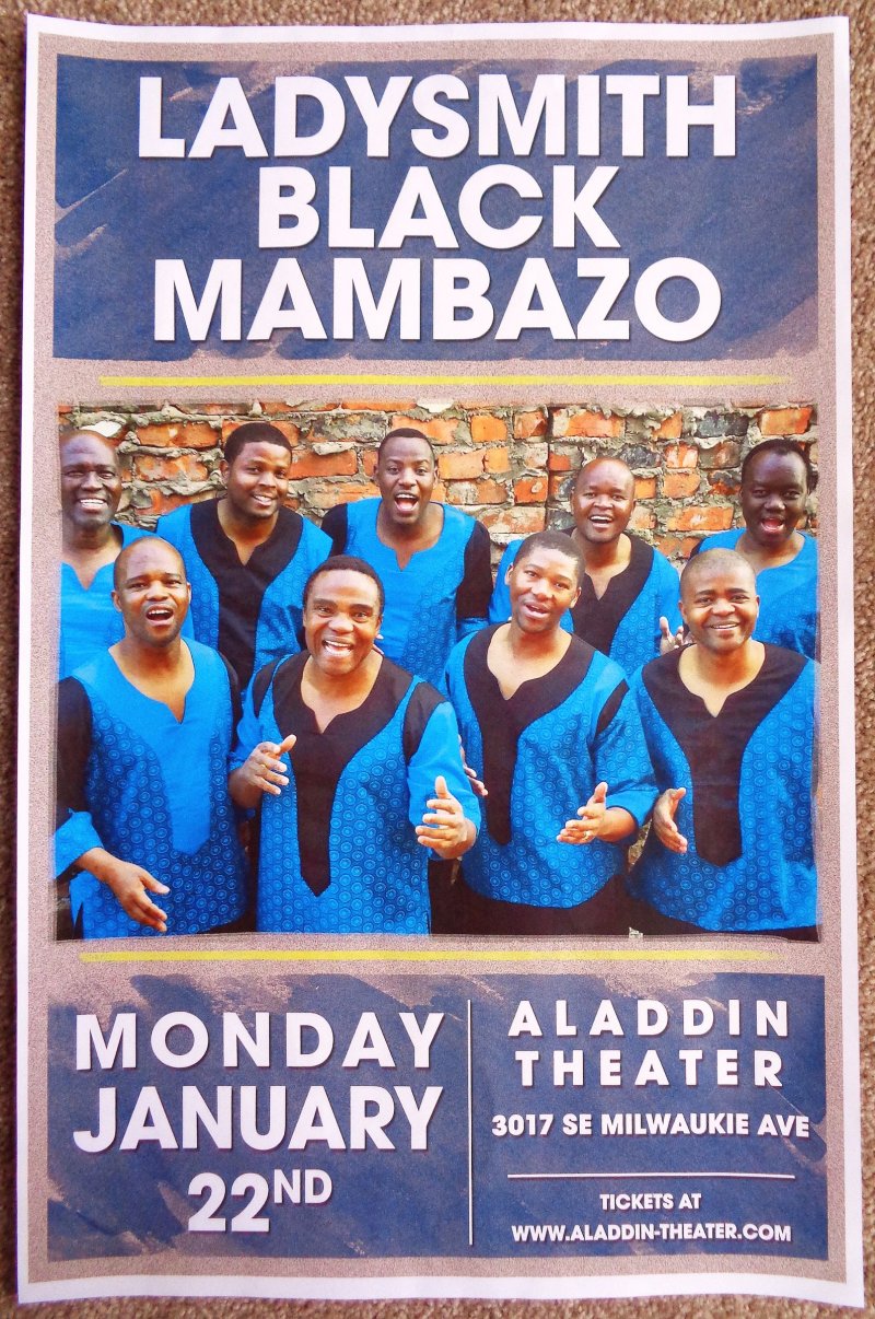 Image 0 of LADYSMITH BLACK MAMBAZO 2018 Gig POSTER Portland Oregon Concert South Africa