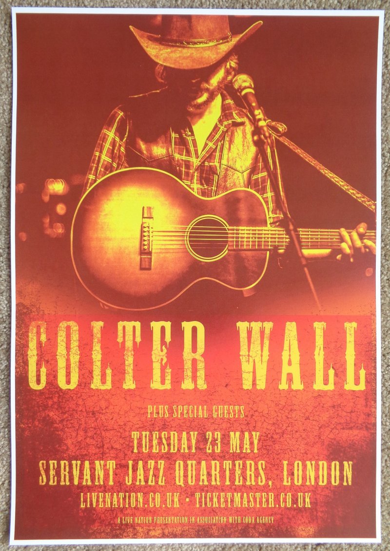 Image 0 of Wall COLTER WALL 2017 Gig Poster London UK Concert United Kingdom