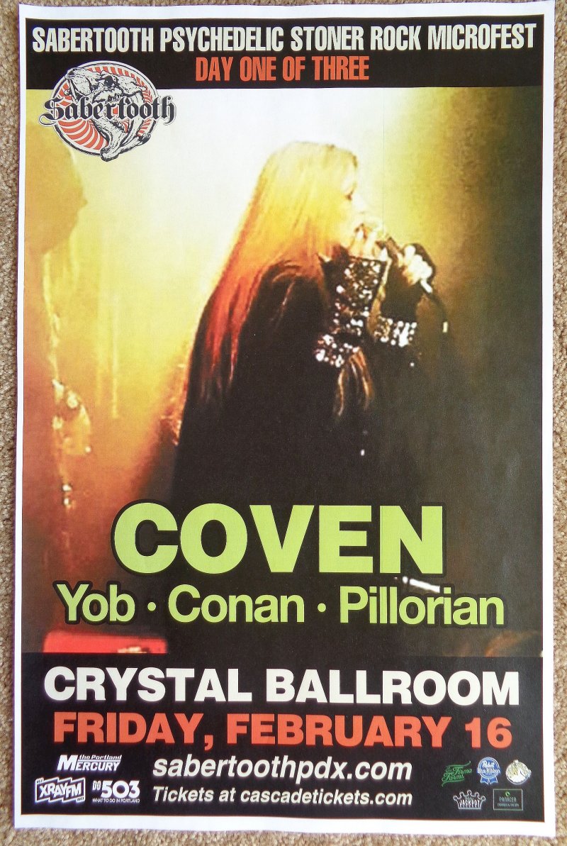 Image 0 of COVEN 2018 POSTER Gig Concert Portland Oregon Sabertooth Psychedelic Microfest