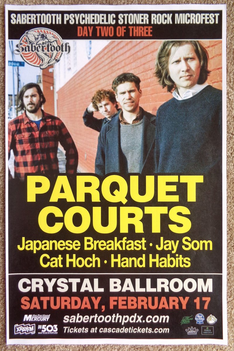 Image 0 of PARQUET COURTS 2018 Gig POSTER Portland Oregon Sabertooth Psychedelic Microfest