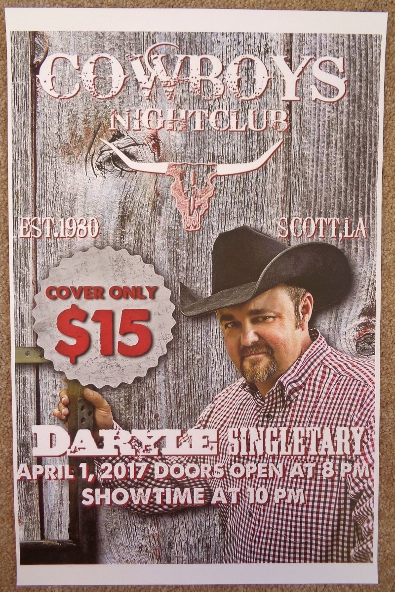 Image 0 of Singletary DARYLE SINGLETARY 2017 Gig POSTER Scott Louisiana Concert