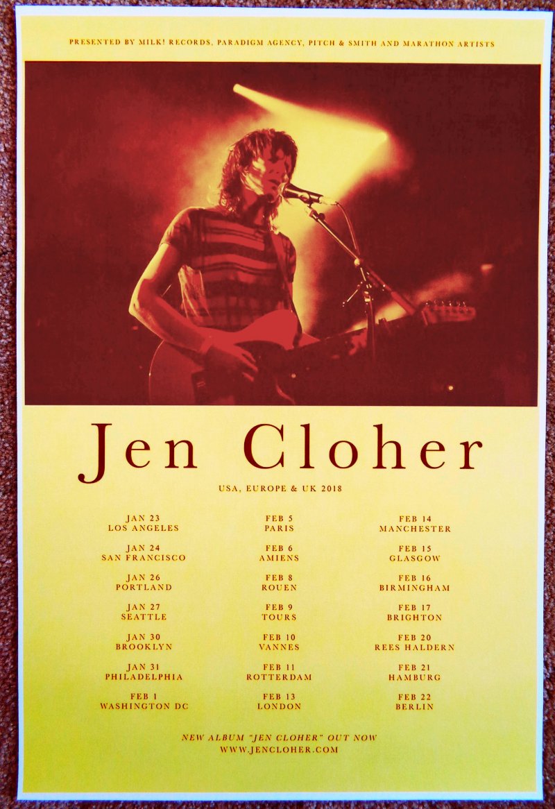 Image 0 of Cloher JEN CLOHER 2018 Tour POSTER Jan-Feb Gig Concert
