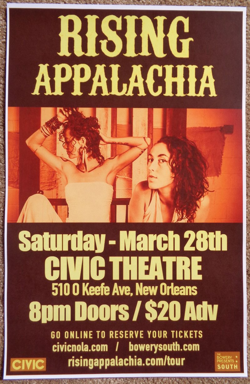 RISING APPALACHIA 2015 Gig POSTER New Orleans Concert Louisiana