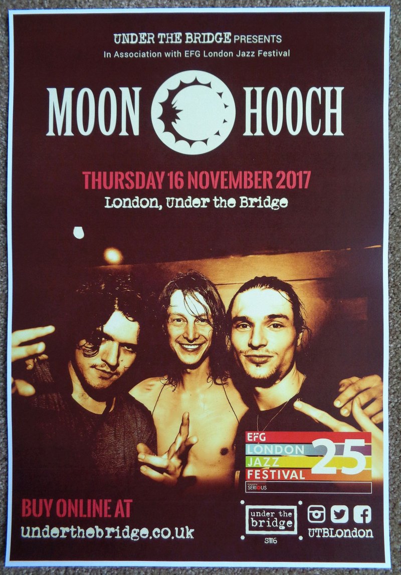 MOON HOOCH 2017 Gig POSTER London United Kingdom Concert