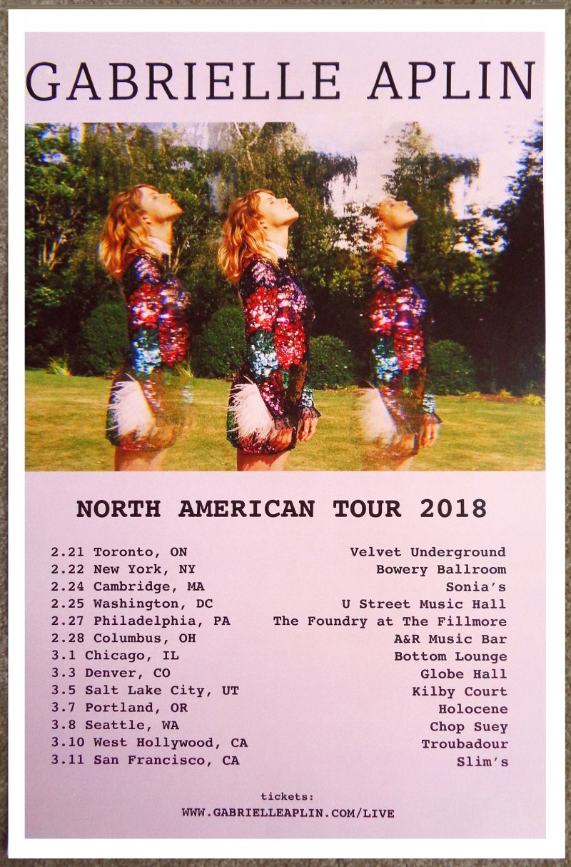 Image 0 of Aplin GABRIELLE APLIN 2018 Tour POSTER North American Gig Concert