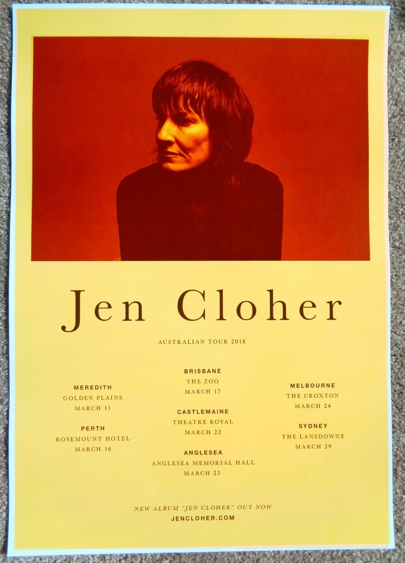 Image 0 of Cloher JEN CLOHER 2018 Tour POSTER Australia March Gig Concert