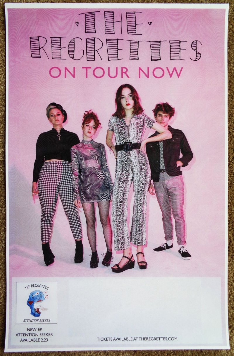 Image 0 of Regrettes THE REGRETTES 2018 Tour POSTER Attention Seeker Gig Concert