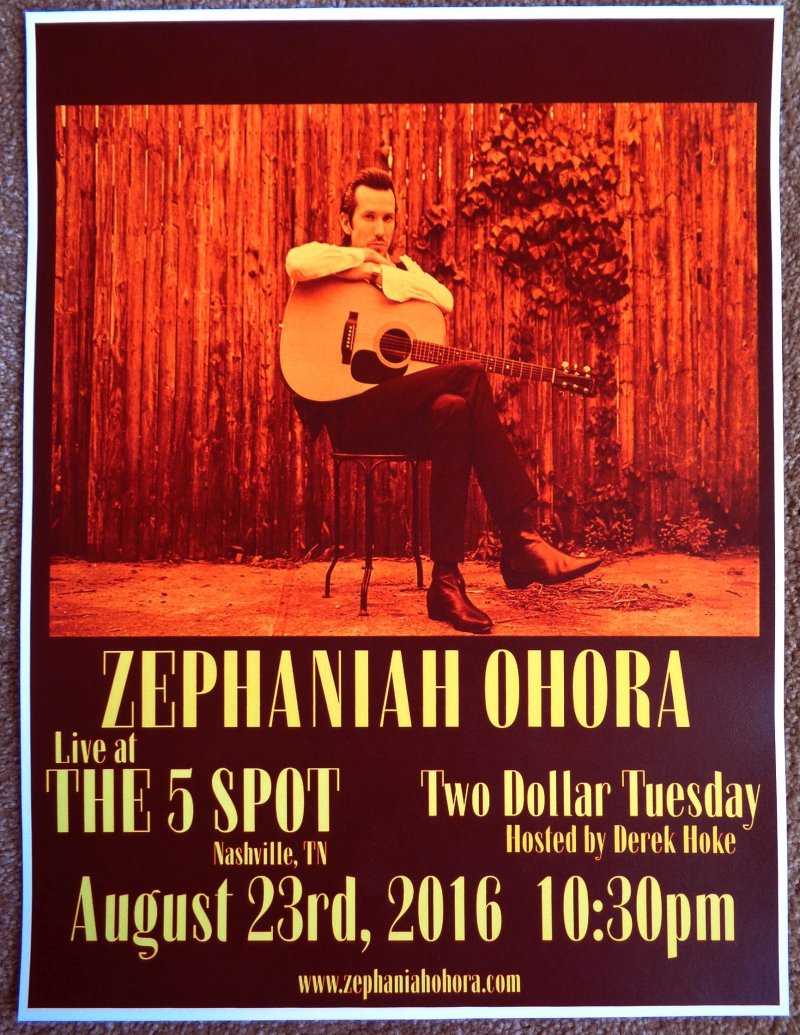 Image 0 of Ohora ZEPHANIAH OHORA 2016 Gig POSTER Nashville Tennessee Concert