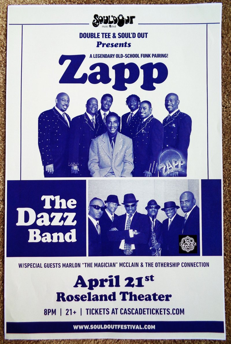 Image 0 of ZAPP & DAZZ BAND 2018 POSTER Portland Oregon Souled SOUL'D OUT FESTIVAL Concert