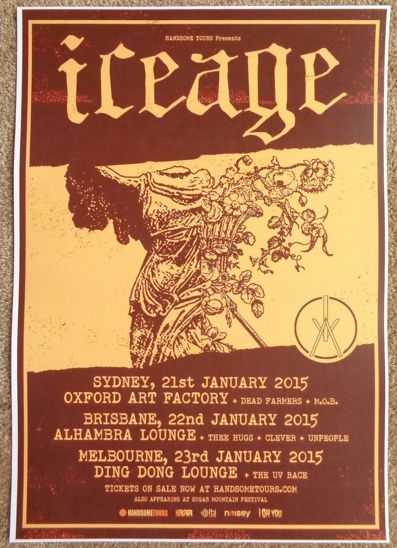 Image 0 of ICEAGE 2015 Tour POSTER Australia Gig Concert