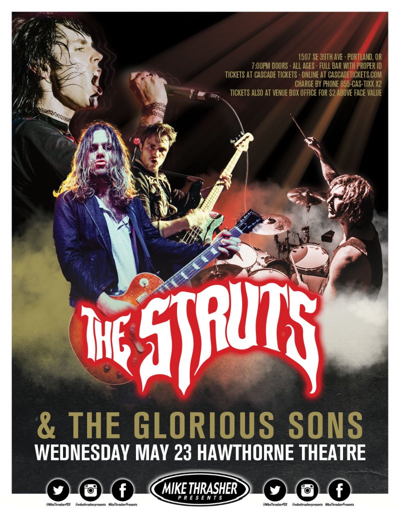 Image 0 of Struts THE STRUTS 2018 Gig POSTER Portland Oregon Concert