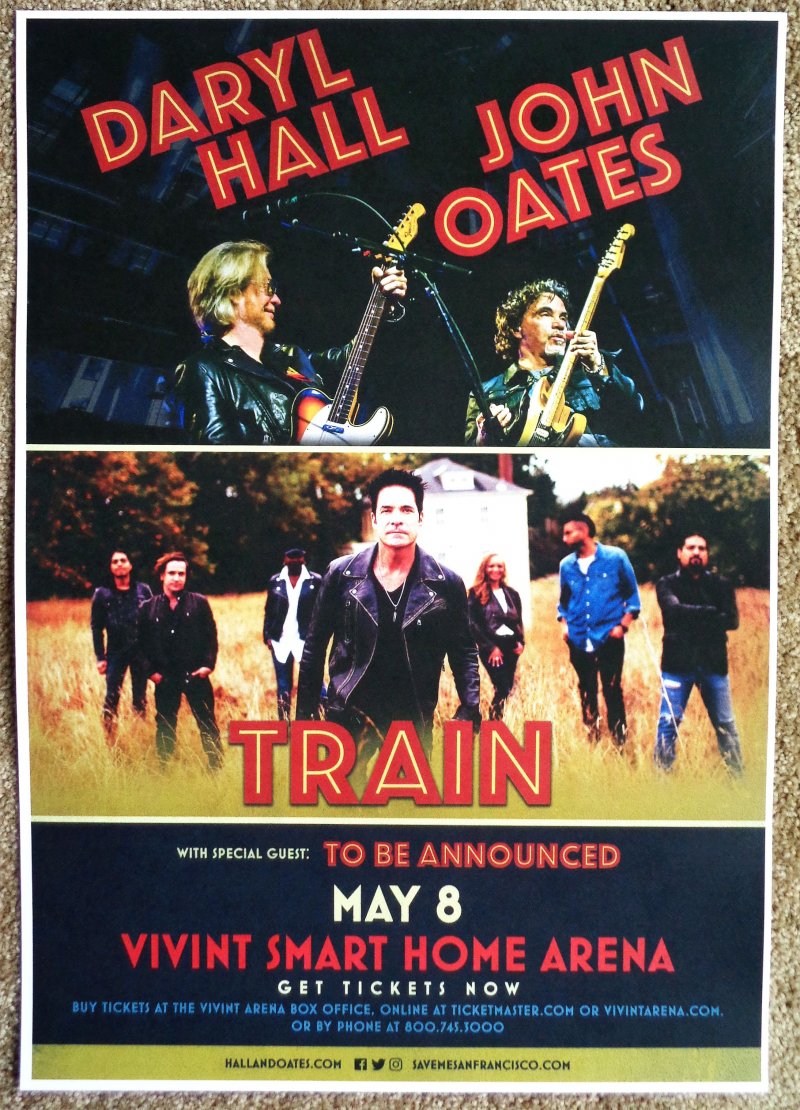 Image 0 of HALL & OATES 2018 Gig POSTER Salt Lake City Concert Utah Daryl Hall John Oates