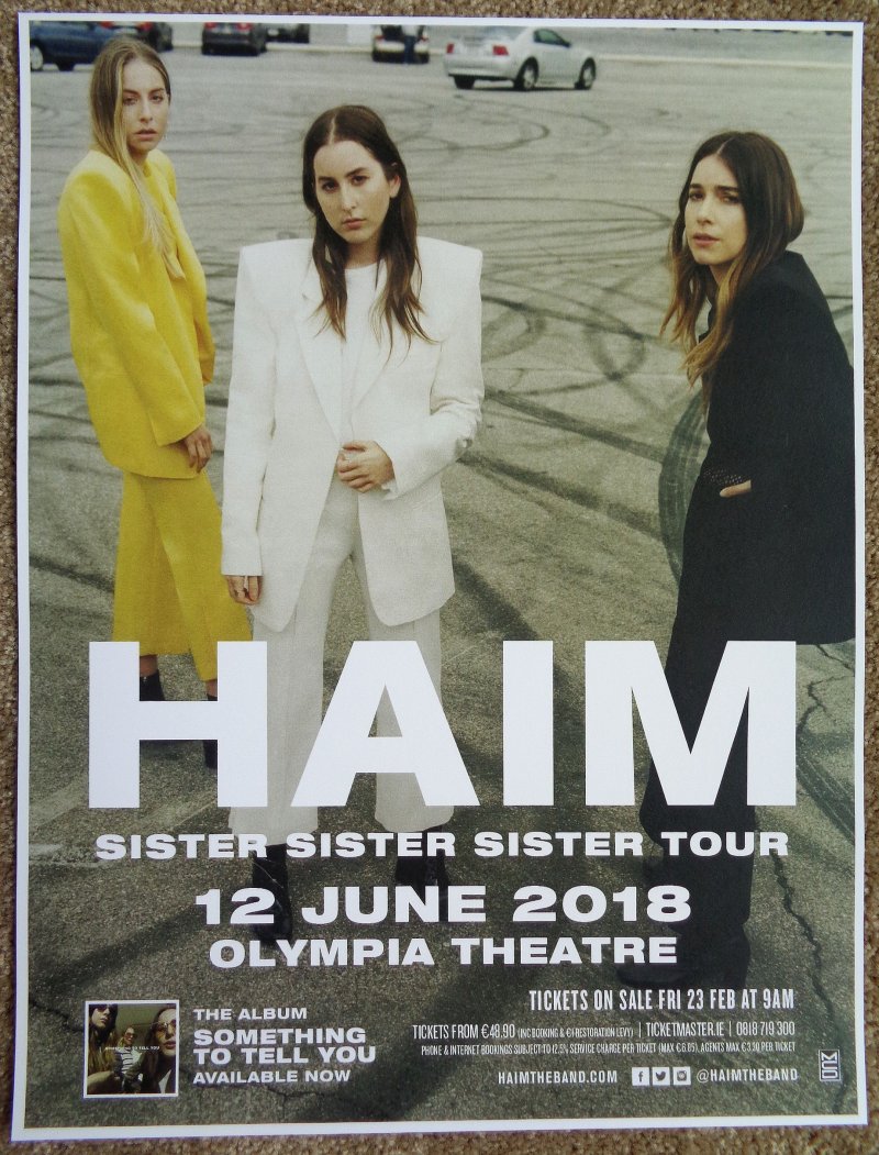 Image 0 of HAIM 2018 Gig POSTER Dublin Ireland Concert