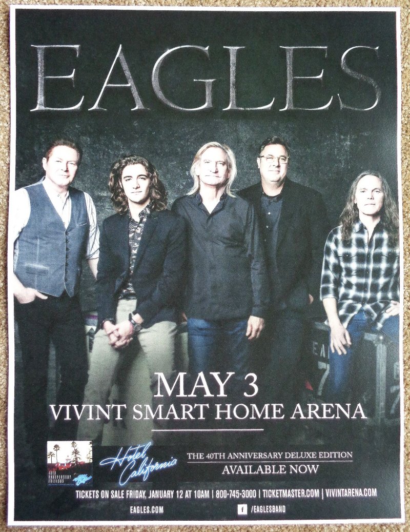 EAGLES 2018 Gig POSTER Salt Lake City Concert Utah I Hope You're Happy Tour