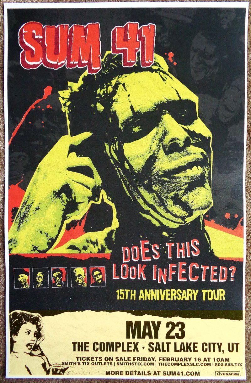 Image 0 of SUM 41 Gig 2018 POSTER Salt Lake City Concert Utah