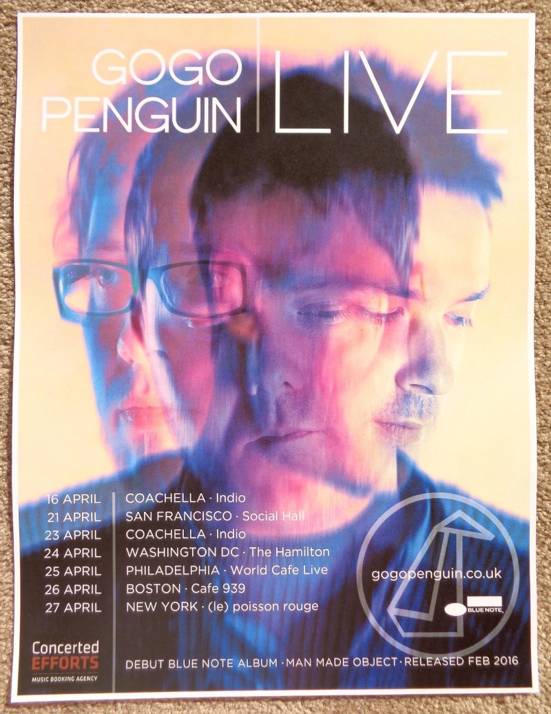 GOGO PENGUIN 2016 Tour POSTER Gig USA Concert April