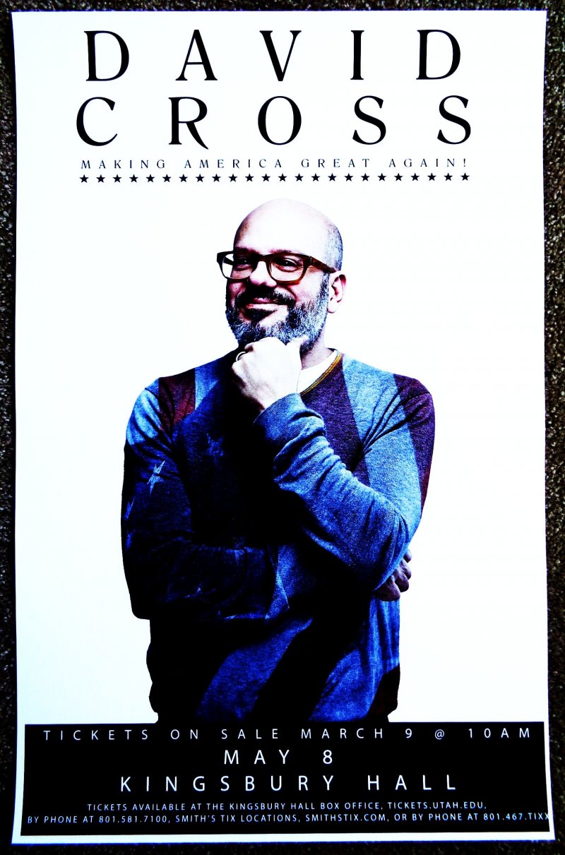 Image 0 of Cross DAVID CROSS 2016 Gig POSTER Salt Lake City Utah Comedy