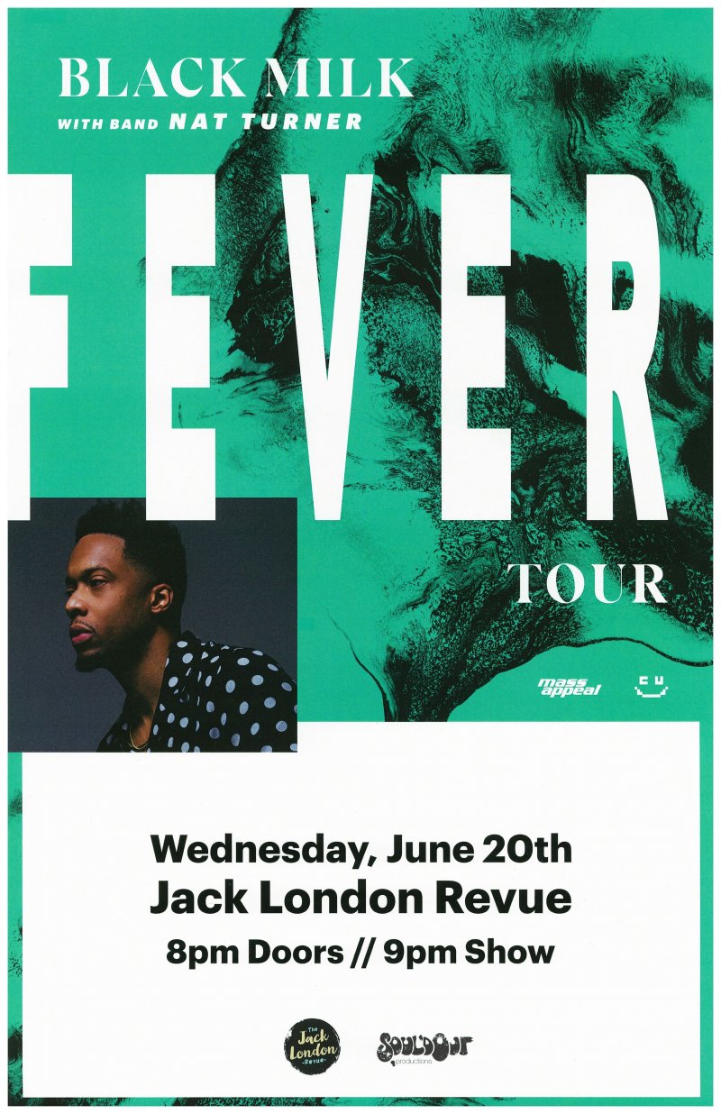 Image 0 of BLACK MILK & NAT TURNER 2018 Gig POSTER Portland Oregon Fever Tour Concert