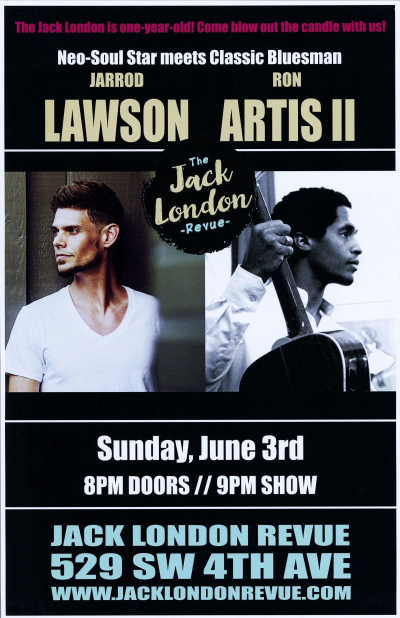 Lawson JARROD LAWSON & RON ARTIS II 2018 POSTER Gig Portland Oregon Concert