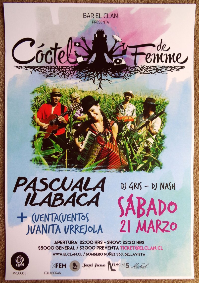 Image 0 of Ilabaca PASCUALA ILABACA Y FAUNA 2015 Gig POSTER Santiago Chile Concert