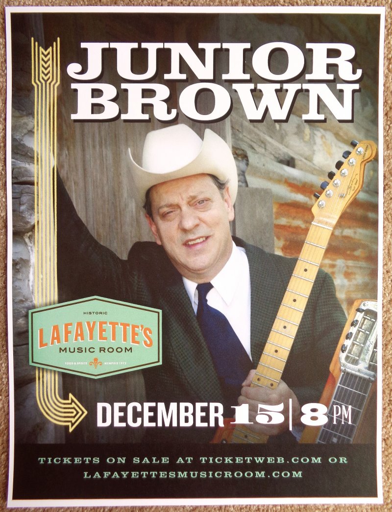 Brown JUNIOR BROWN 2015 Gig POSTER Memphis Tennessee Concert