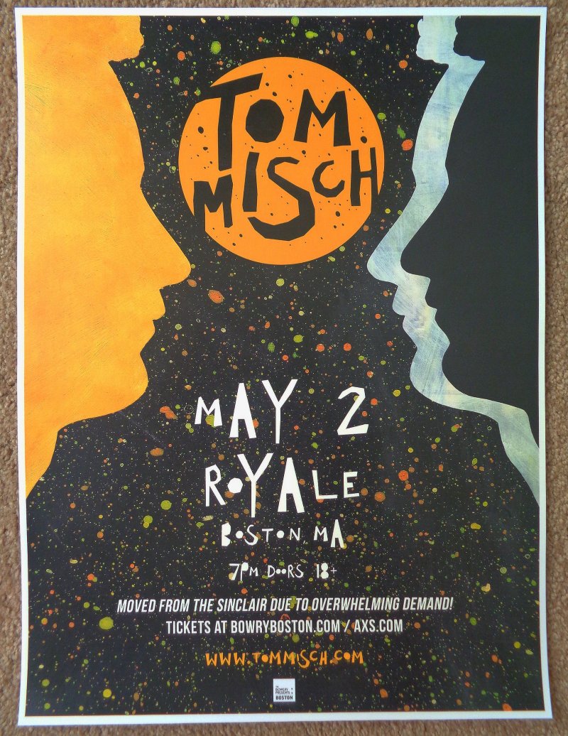 Image 0 of Misch TOM MISCH 2018 Gig POSTER Boston Massachusetts Concert