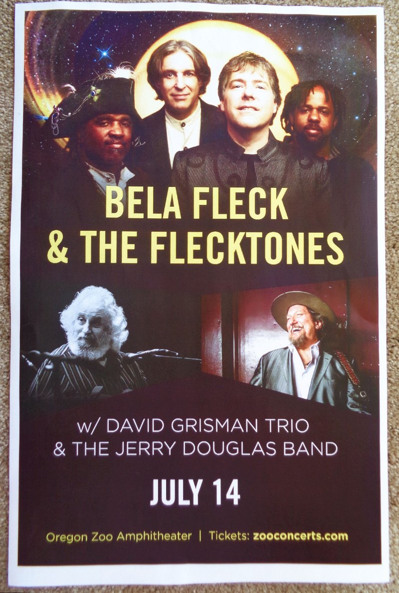 Fleck BELA FLECK / DAVID GRISMAN / JERRY DOUGLAS Gig POSTER 2018 Oregon Concert