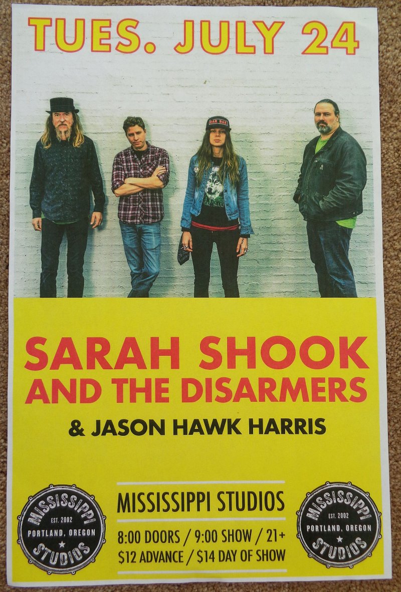 Image 0 of Shook SARAH SHOOK & THE DISARMERS 2018 Gig POSTER Portland Oregon Concert