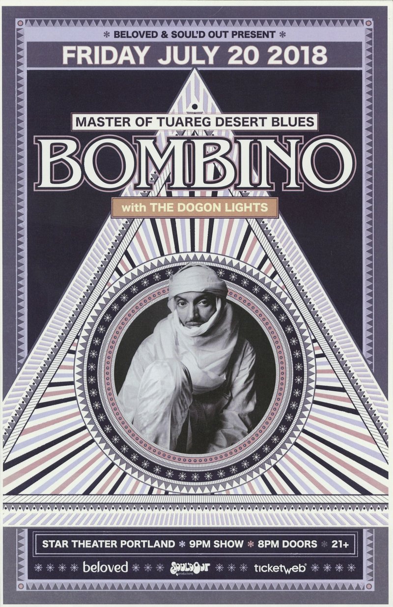 Image 0 of BOMBINO 2018 Gig POSTER Omara Moctar Portland Oregon Concert Niger Africa