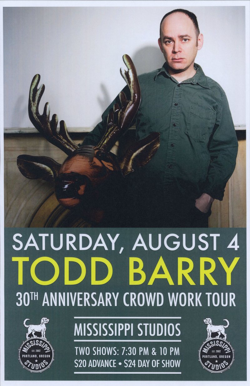 Image 0 of Barry TODD BARRY 2018 Gig POSTER Comedy Portland Oregon