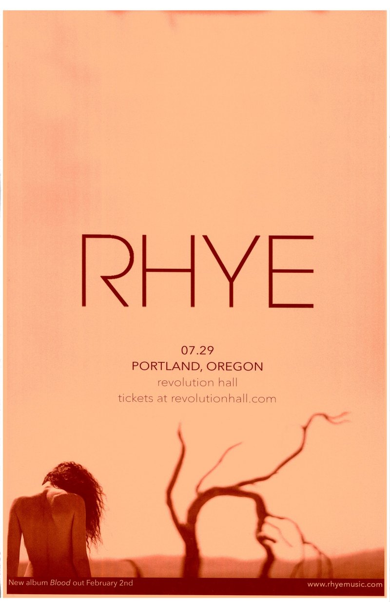 Image 0 of RHYE 2018 Gig POSTER Portland Oregon Concert