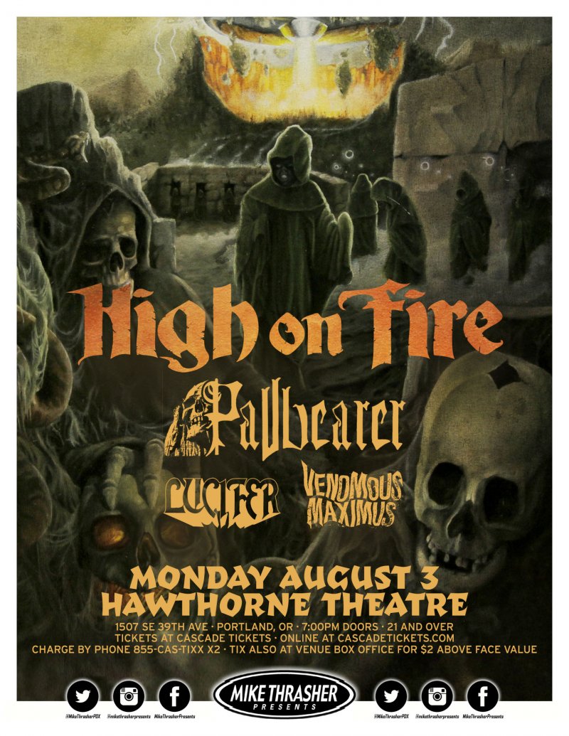 Image 0 of HIGH ON FIRE 2015 Gig POSTER Portland Oregon Concert