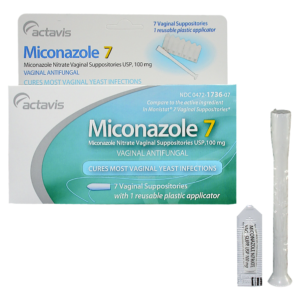 Miconazole 7 100 Mg Suppositories 1X7 Ct Mfg. By Actavis Mid Atlantic