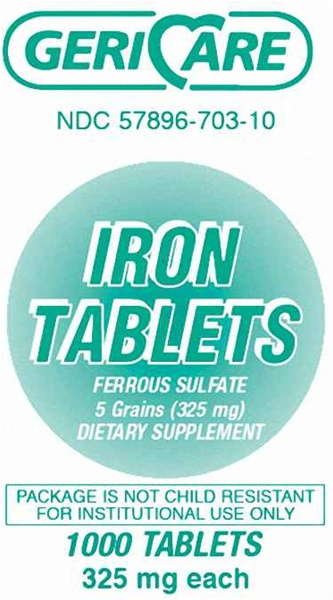 Ferrous Sulfate 325 Mg Tablets 1000 Ct By Geri Care.