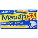Image 0 of Mapap Acetaminophen Pm 500-25 Mg 50 Caplet By Major Pharmaceutical