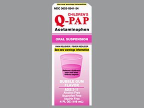Q-Pap Child Suspension Bubblegum 120 Ml Qualitest By Par Pharmaceutical