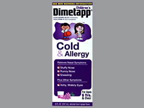 Dimetapp Childrens Cold&Allergy Grape Af 8 Oz