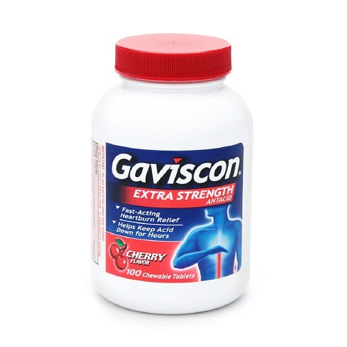 Gaviscon Extra Strength Chewable Antacid Cherry Flavor Tablets 100