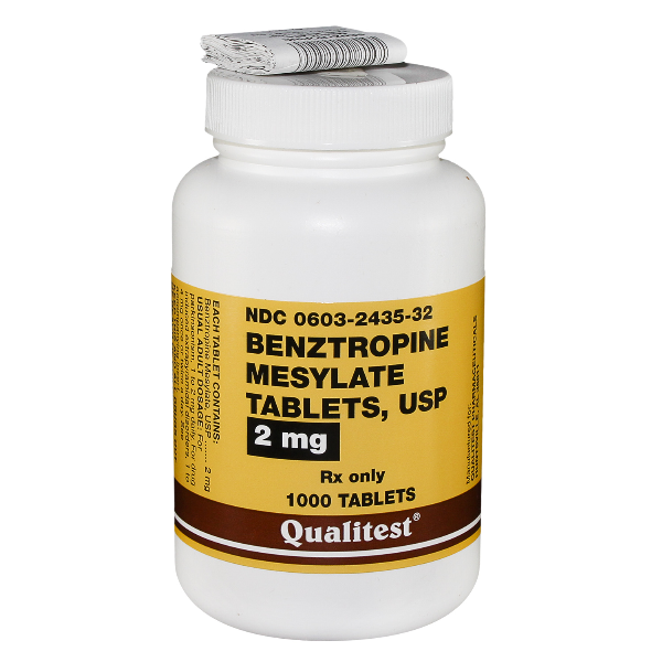 Benztropine Mesylate 2 Mg Tabs 1000 By Qualitest Pharma.